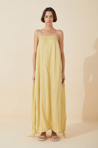 Citrus Linen Drawcord Dress