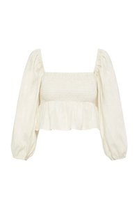 Vivica Top / linen eggshell