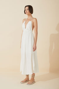 White Textured Linen Dress - US12 LEFT LAST ONE