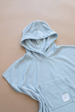 Load image into Gallery viewer, Terry Toweling Poncho / sea blue