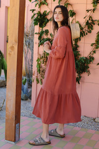 Gauze Cecelia Dress / persimmon - 3X LEFT IN STOCK
