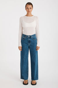 Indigo Denim Straight Leg Jean