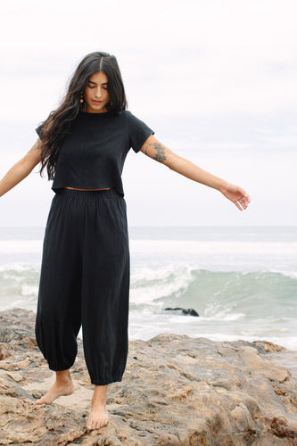 Linen Keith Top / black
