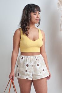 Siesta Cotton Knit Crop Top / butter