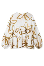 Load image into Gallery viewer, Olive Flower Linen Blouse