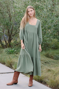 Gauze Phoebe Dress / moss - L & XL LEFT IN STOCK