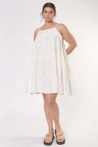 Zahil Pintuck Dress / white
