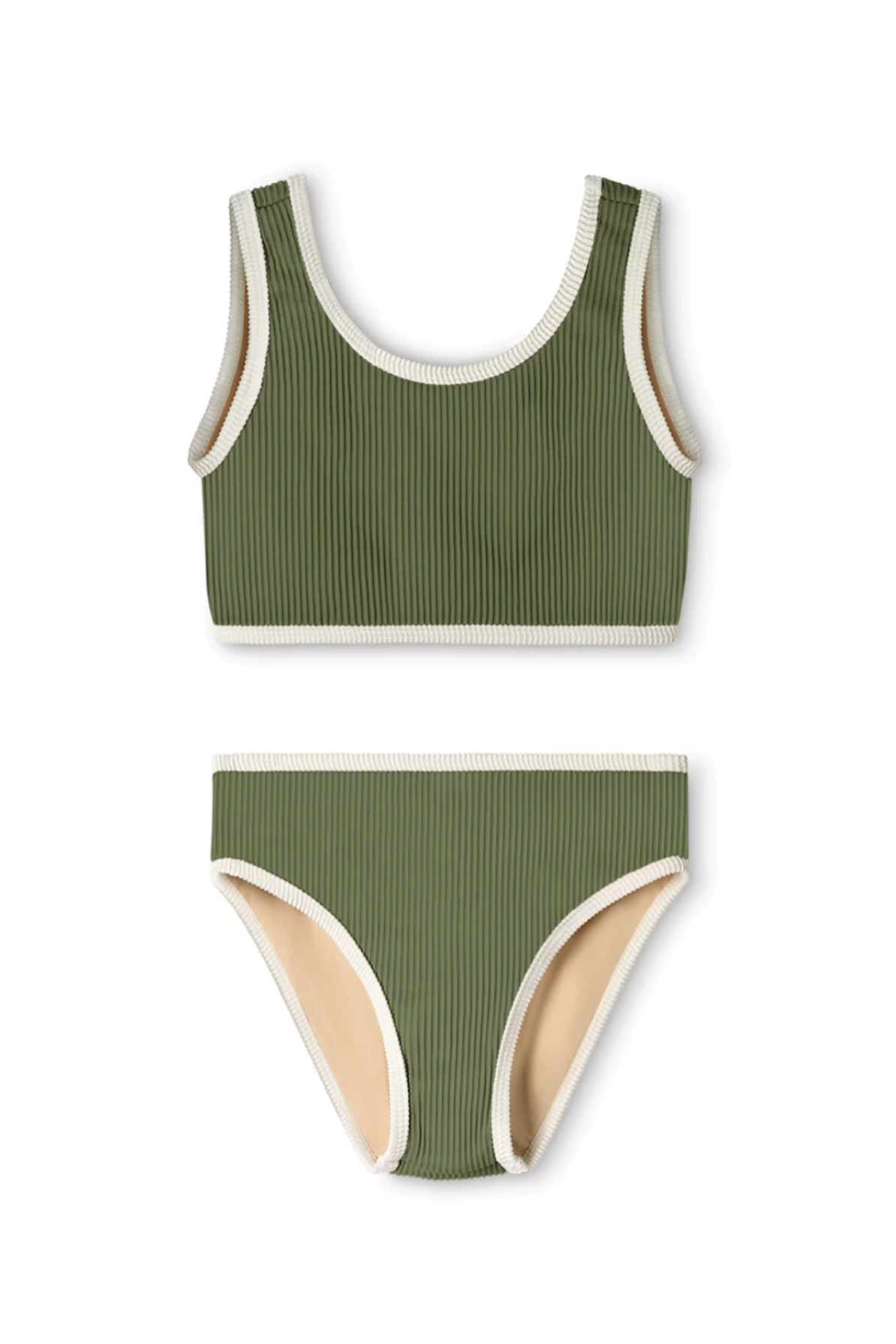 Mini Rib Scoop Bikini / khaki