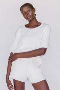Alex Knit Shorts / white - M/L & L/XL LEFT IN STOCK