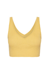 Siesta Cotton Knit Crop Top / butter