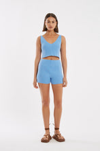 Load image into Gallery viewer, Cotton Knit Crop Top / blue