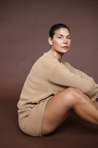 Tan Chunky Cotton Jumper