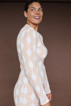 Load image into Gallery viewer, Tan Wave Knitted Cotton Dress