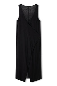 Black Knitted Organic Linen Blend Dress