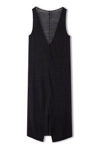 Black Knitted Organic Linen Blend Dress