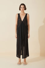 Load image into Gallery viewer, Black Knitted Organic Linen Blend Dress
