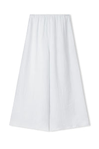 White Textured Linen Pants