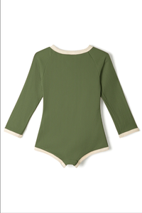 Mini Rib Rashie Onesie / khaki  - SIZE 4T LEFT LAST ONE