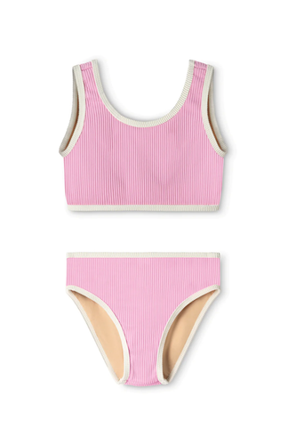 Mini Rib Scoop Bikini / sea pink