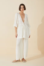 Load image into Gallery viewer, White Textured Linen Pants